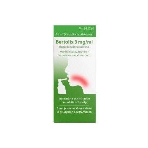 Bertolix 2,68 Mg/Ml Sumute Suuonteloon, Liuos Annospumppu, 75 Painallusta - Apteekki 360 Helsinki - Verkkoapteekki