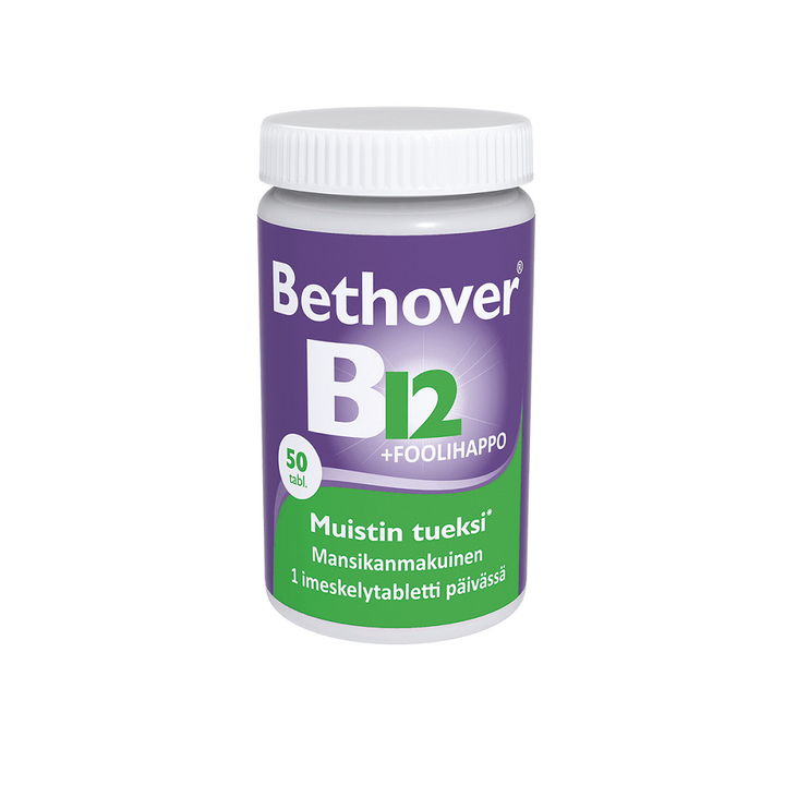 Bethover B12-Vitamiini + Foolihappo, Mansikanmakuinen - Apteekki 360 Helsinki - Verkkoapteekki