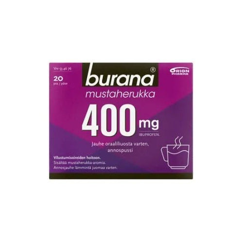 Burana Mustaherukka 400 Mg Jauhe Oraaliliuosta Varten, Annospussi - Apteekki 360 Helsinki - Verkkoapteekki