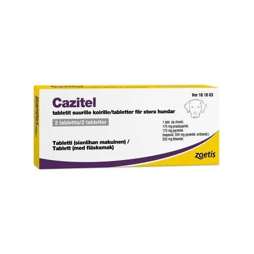 Cazitel Tabletit Suurille Koirille 175 Mg/504 Mg/525 Mg Vet Tabl Läpipainopakkaus Kotelossa - Apteekki 360 Helsinki - Verkkoapteekki