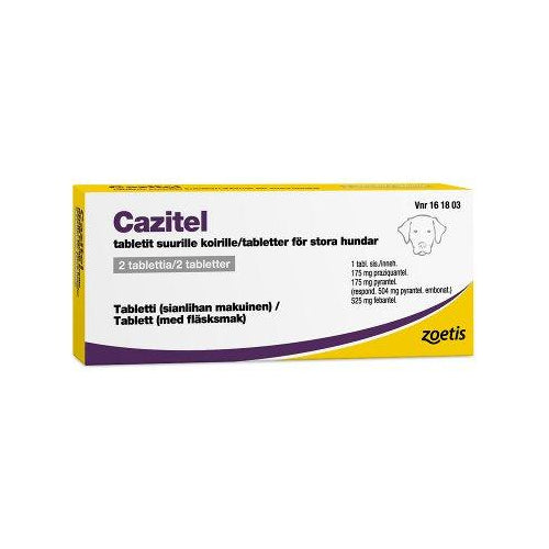 Cazitel Tabletit Suurille Koirille 175 Mg/504 Mg/525 Mg Vet Tabl Läpipainopakkaus Kotelossa - Apteekki 360 Helsinki - Verkkoapteekki