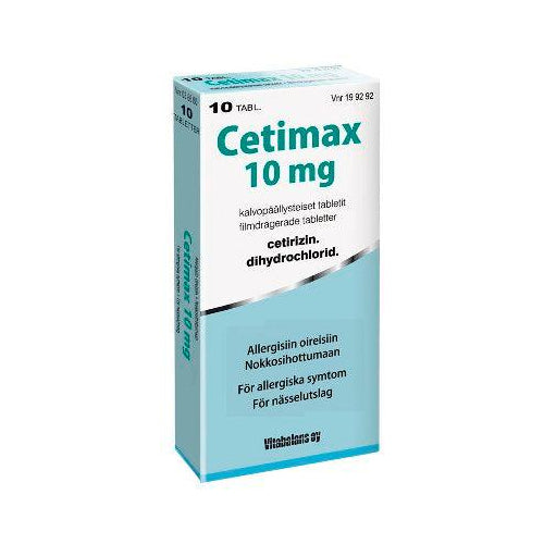 Cetimax 10 Mg Tabl, Kalvopääll - Apteekki 360 Helsinki - Verkkoapteekki