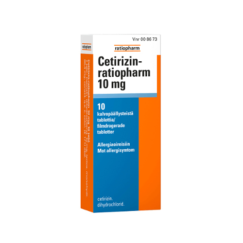 Cetirizin-Ratiopharm 10 Mg Tabl, Kalvopääll - Apteekki 360 Helsinki - Verkkoapteekki