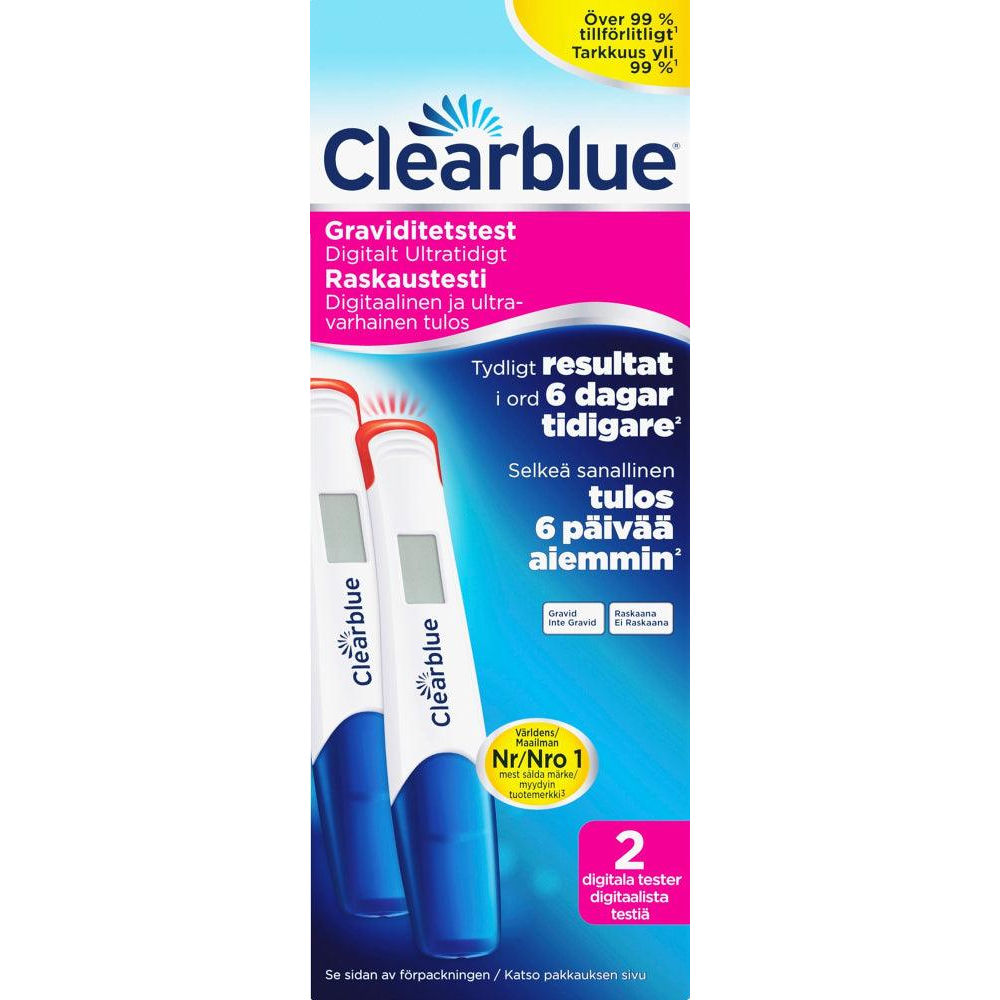Clearblue Digital Ultra Early Raskaustesti 2 Kpl - Apteekki 360 Helsinki - Verkkoapteekki