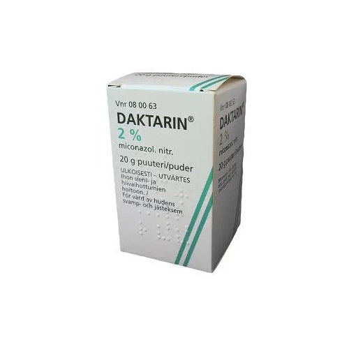 Daktarin 20 mg/g Puuteri - tehokas sienilääke ihon hiivatulehduksiin ja sieni-infektioihin