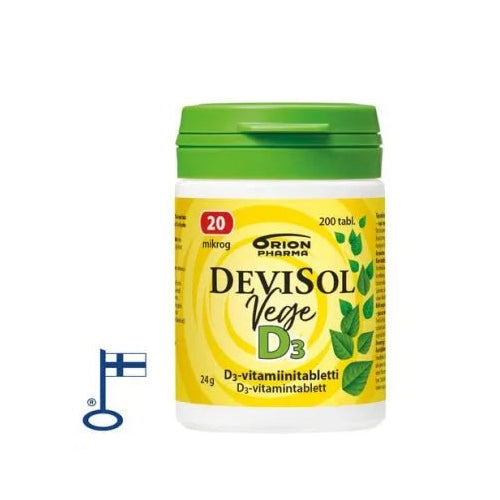 DeviSol Vege 20 mcg - D-vitamiini vegaaninen - Apteekki 360 Helsinki - Verkkoapteekki