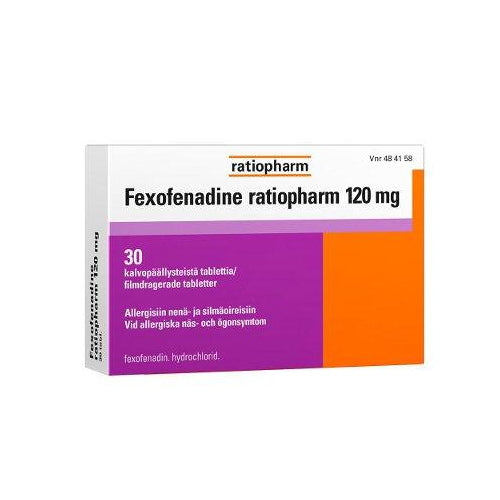 Fexofenadine Ratiopharm 120 Mg Tabl, Kalvopääll - Apteekki 360 Helsinki - Verkkoapteekki