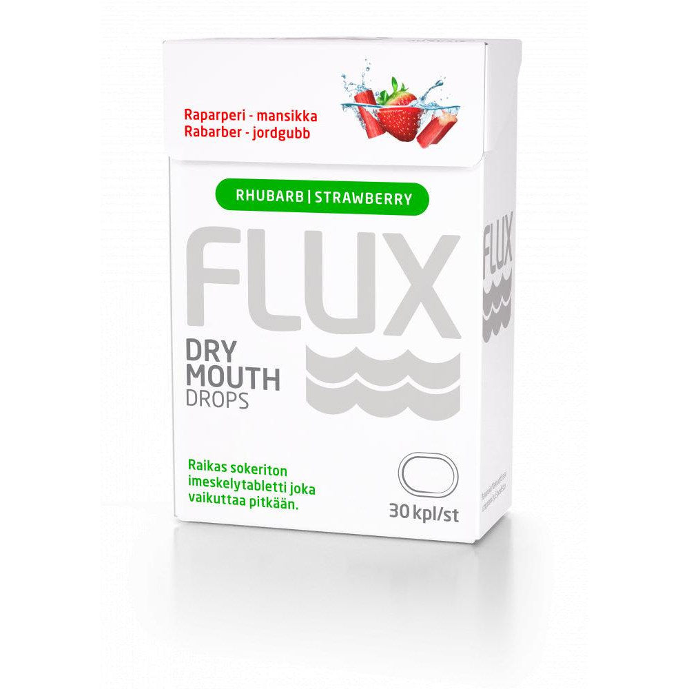 Flux Dry Mouth Raparperi-Mansikka - Apteekki 360 Helsinki - Verkkoapteekki