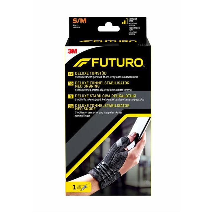 Futuro Deluxe Peukalotuki, Musta S/M 45843 - Apteekki 360 Helsinki - Verkkoapteekki