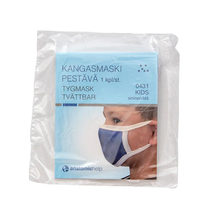 Kangasmaski Pestävä Lasten Koko 100 % Puuvilla Sininen - Apteekki 360 Helsinki - Verkkoapteekki