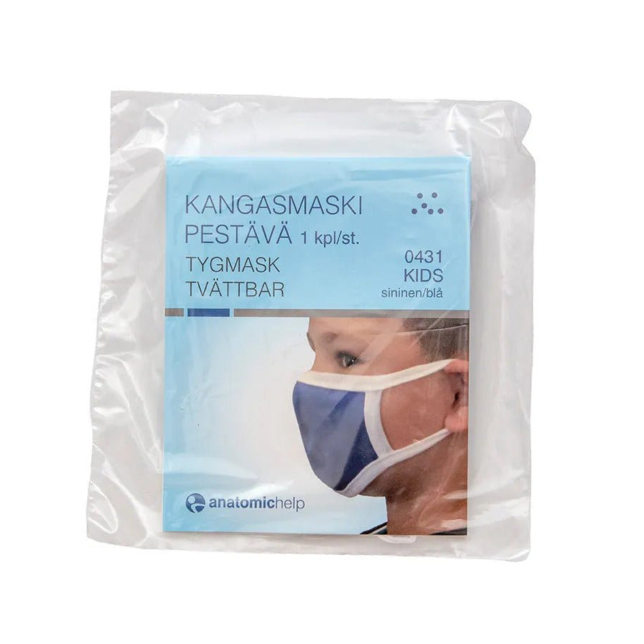 Kangasmaski Pestävä Lasten Koko 100 % Puuvilla Sininen - Apteekki 360 Helsinki - Verkkoapteekki