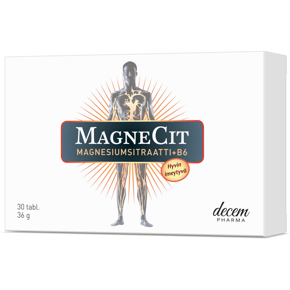Magnecit Magnesiumsitraatti + B6 - Apteekki 360 Helsinki - Verkkoapteekki