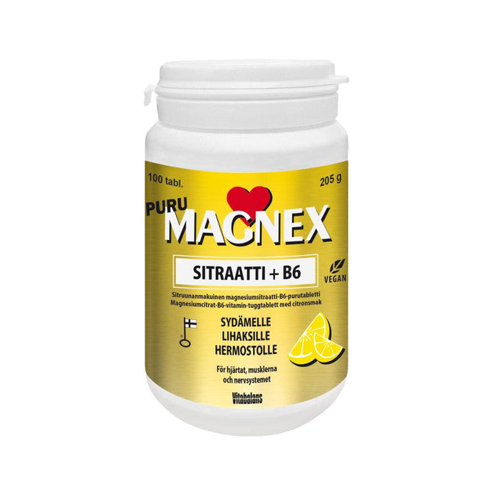 Magnex Sitraatti 375 Mg + B6 Puru - Apteekki 360 Helsinki - Verkkoapteekki