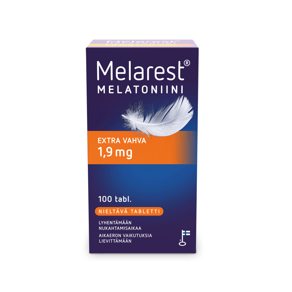 Melarest Melatoniini Extra Vahva Nieltävä 1,9 Mg - 30 Tabl, 100 Tabl - Apteekki 360 Helsinki - Verkkoapteekki