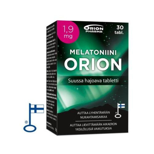 Melatoniini Orion 1,9 Mg, Suussa hajoava - Apteekki 360 Helsinki - Verkkoapteekki