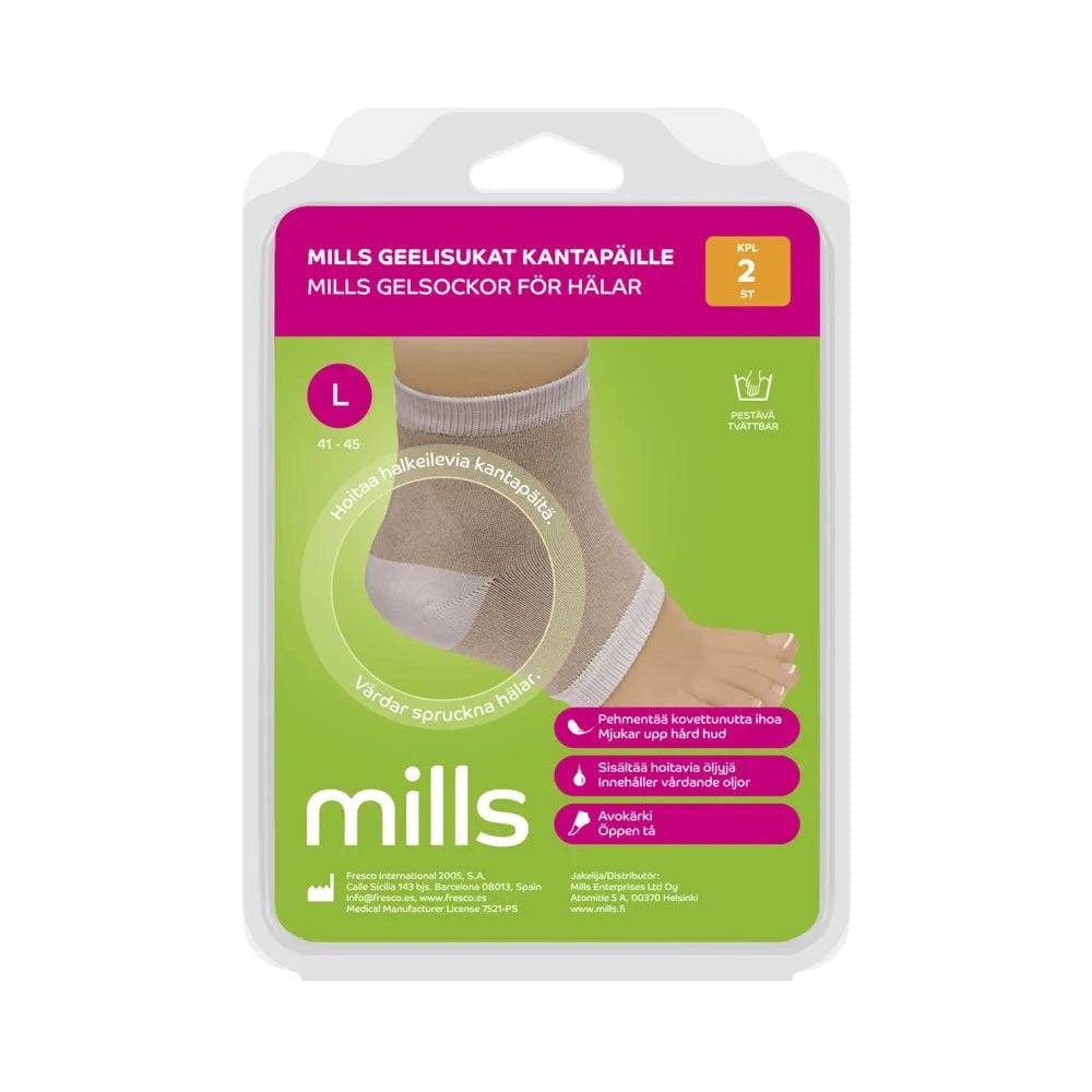 Mills Geelisukat Kantapäille, Koko L - Apteekki 360 Helsinki - Verkkoapteekki