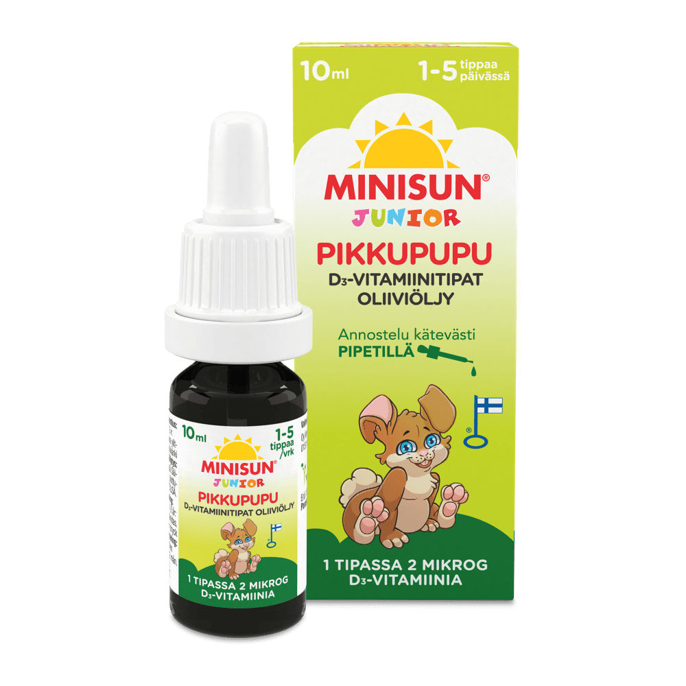 Minisun D-Tipat Oliiviöljy - D-vitamiini vauvalle - Apteekki 360 Helsinki - Verkkoapteekki