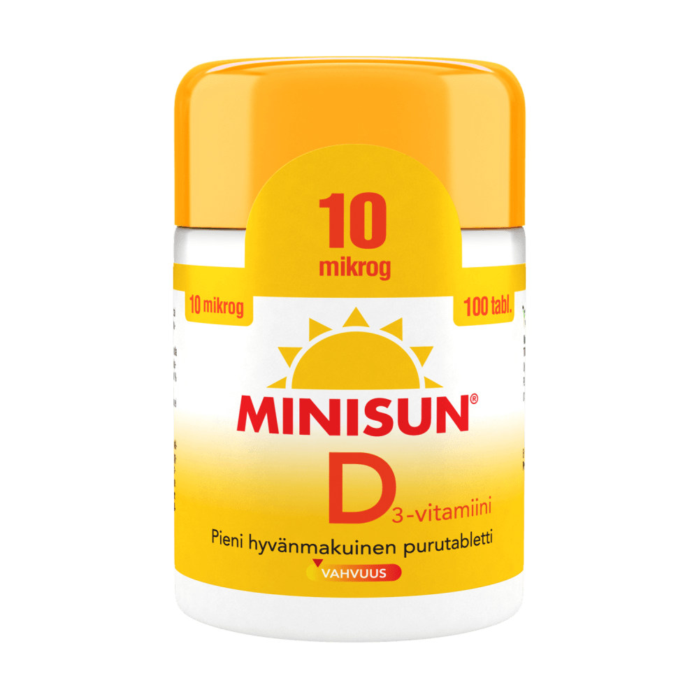 Minisun D-Vitamiini 10 mcg - Apteekki 360 Helsinki - Verkkoapteekki