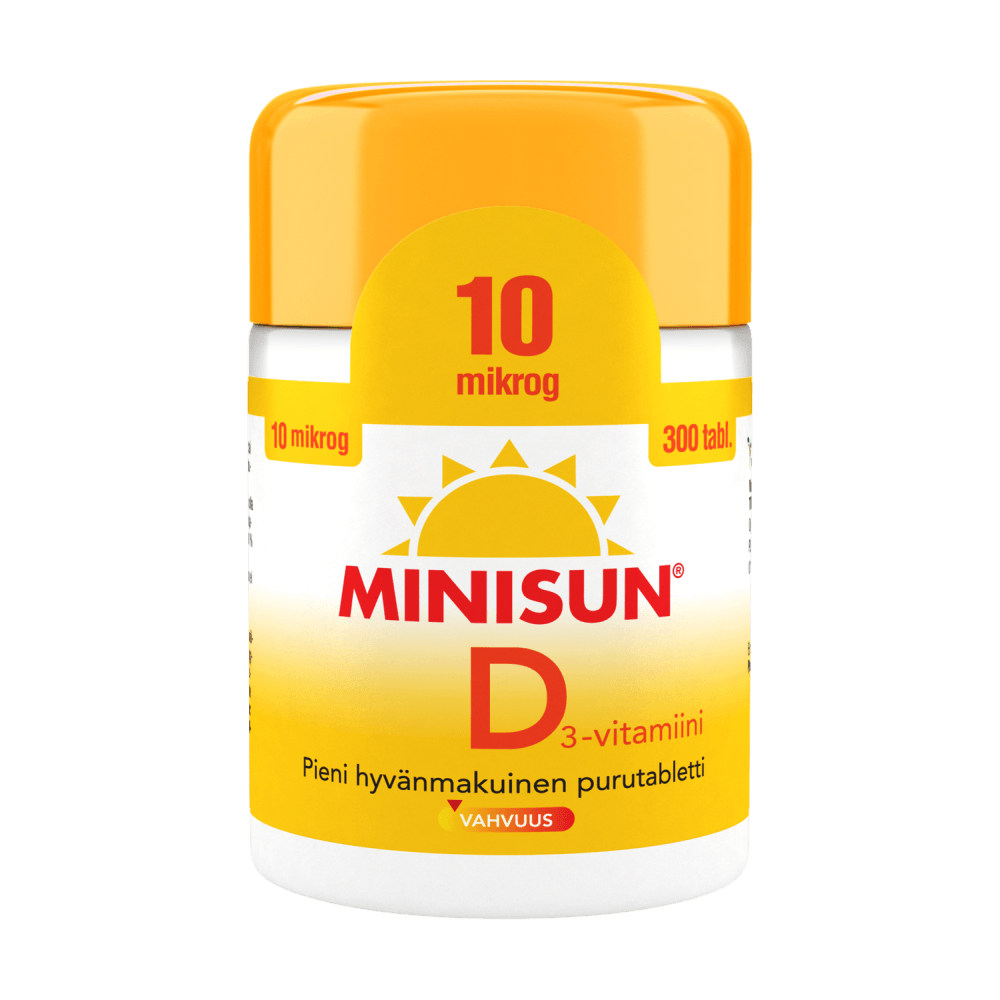 Minisun D-Vitamiini 10 mcg - Apteekki 360 Helsinki - Verkkoapteekki