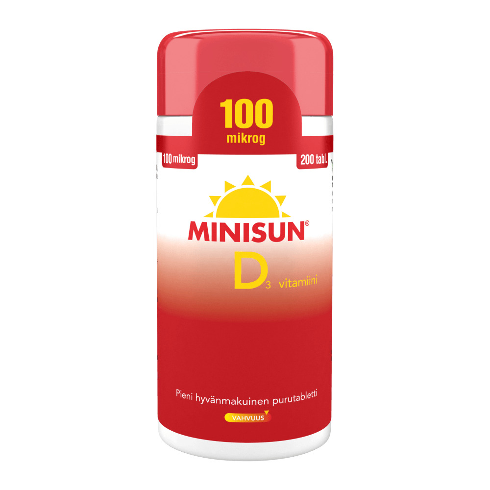 Minisun D-Vitamiini 100 mikrog - Apteekki 360 Helsinki - Verkkoapteekki