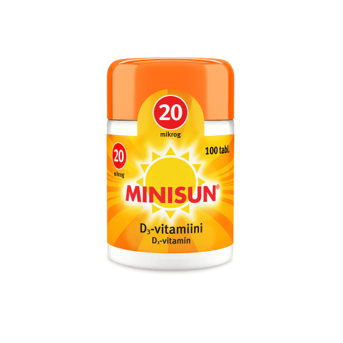 Minisun D-Vitamiini 20 mikrog - Apteekki 360 Helsinki - Verkkoapteekki