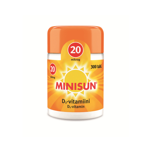 Minisun D-Vitamiini 20 mikrog - Apteekki 360 Helsinki - Verkkoapteekki