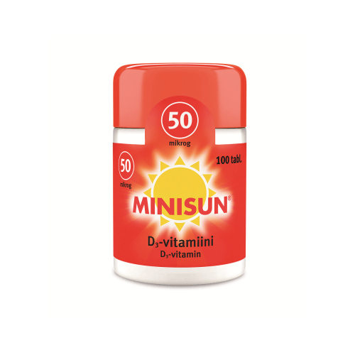 Minisun D-Vitamiini 50 mikrog - Apteekki 360 Helsinki - Verkkoapteekki