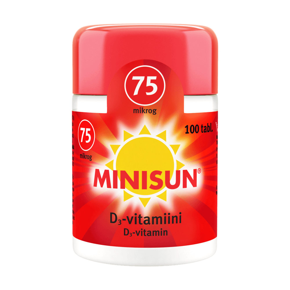 Minisun D-Vitamiini 75 mikrog - Apteekki 360 Helsinki - Verkkoapteekki