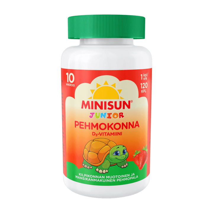 Minisun D-Vitamiini lapselle Pehmokonna Mansikka 10 mcg - Apteekki 360 Helsinki - Verkkoapteekki
