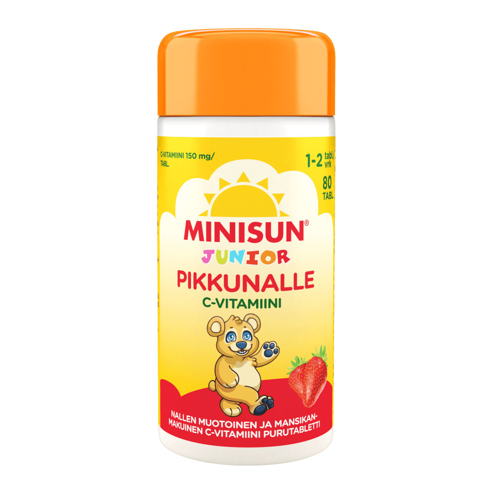Minisun Junior C-Vitamiini lapselle Mansikka - Apteekki 360 Helsinki - Verkkoapteekki