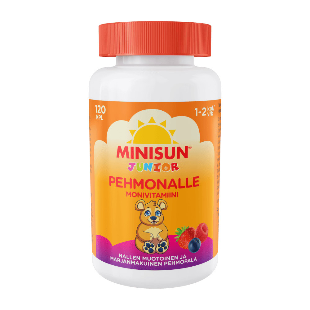Minisun Junior Monivitamiini lapselle Pehmonalle Marjaisa, 120 Kpl - Apteekki 360 Helsinki - Verkkoapteekki