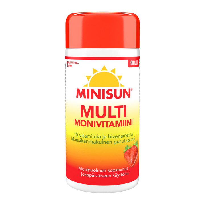 Minisun Monivitamiini Multi Mansikka - Apteekki 360 Helsinki - Verkkoapteekki