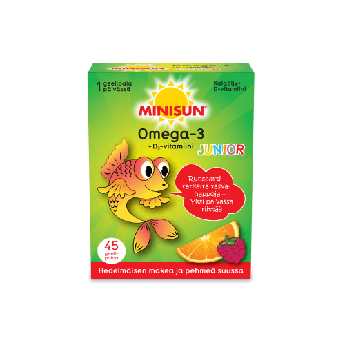 Minisun Omega Junior - Omega-3 & D-vitamiini lapselle - Apteekki 360 Helsinki - Verkkoapteekki