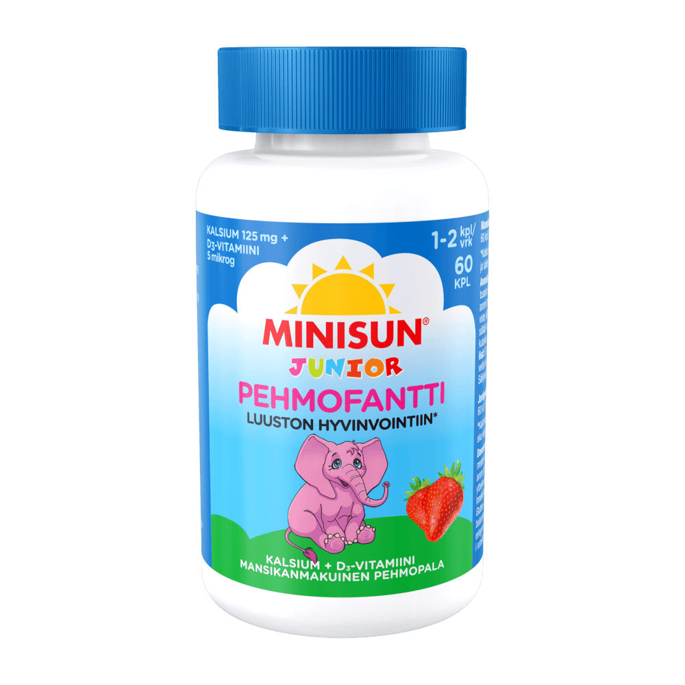 Minisun Pehmofantti Luusto Kalsium+D-Vitamiini lapselle - Apteekki 360 Helsinki - Verkkoapteekki