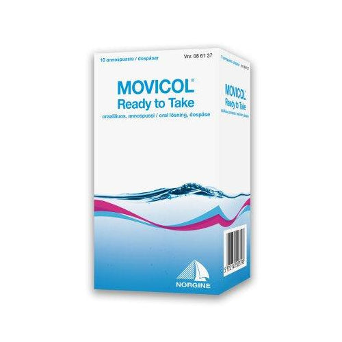 Movicol Ready To Take 50,2 Mg/178,6 Mg/350,8 Mg/13125 Mg Oraaliliuos, Annospussi - Apteekki 360 Helsinki - Verkkoapteekki
