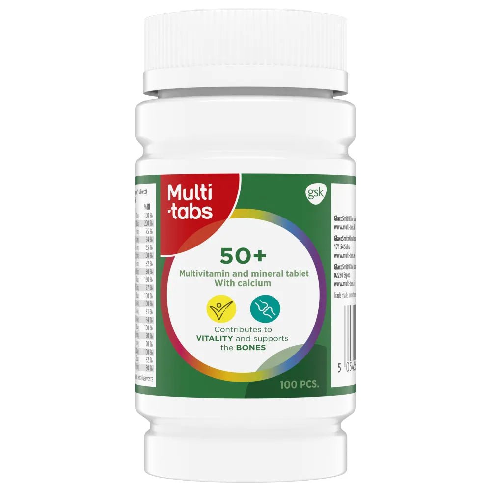 Multi-Tabs 50+ Monivitamiini + Kalsium - Apteekki 360 Helsinki - Verkkoapteekki
