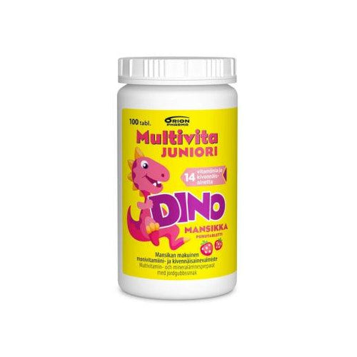 Multivita Juniori Dino Mansikka - Apteekki 360 Helsinki - Verkkoapteekki