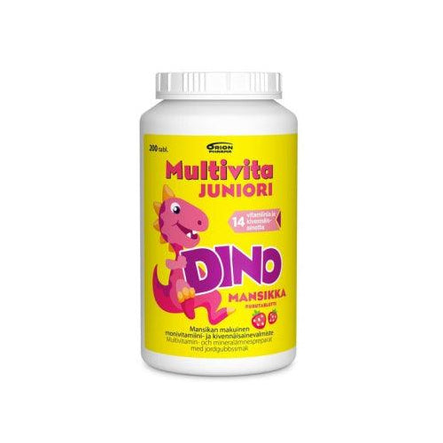 Multivita Juniori Dino Mansikka - Apteekki 360 Helsinki - Verkkoapteekki