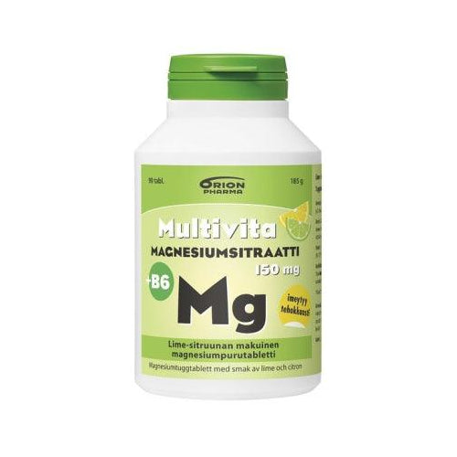 Multivita Magnesiumsitraatti+B6 Lime-Sitruuna 150Mg - Apteekki 360 Helsinki - Verkkoapteekki