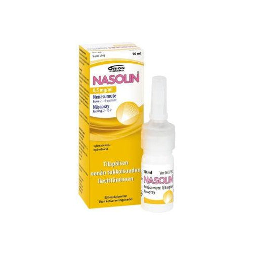 Nasolin 0,5 Mg/Ml Nenäsumute, Liuos Säilytysaineeton - Apteekki 360 Helsinki - Verkkoapteekki
