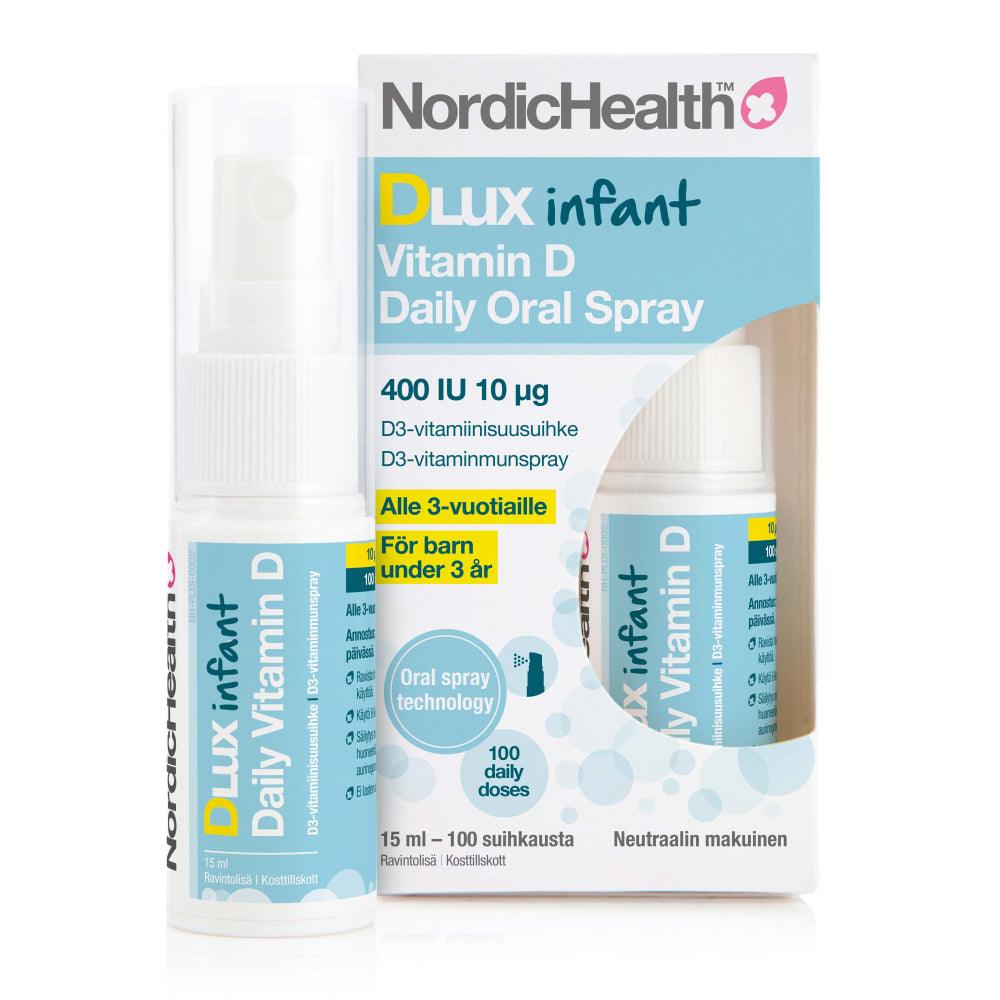 Nordic Health Dlux Infant D3-Suihke D-vitamiini vauvoille - Apteekki 360 Helsinki - Verkkoapteekki