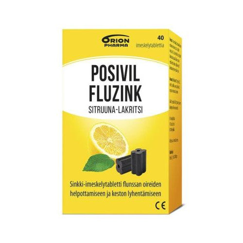 Posivil Fluzink Sitruuna-Lakritsi - Apteekki 360 Helsinki - Verkkoapteekki