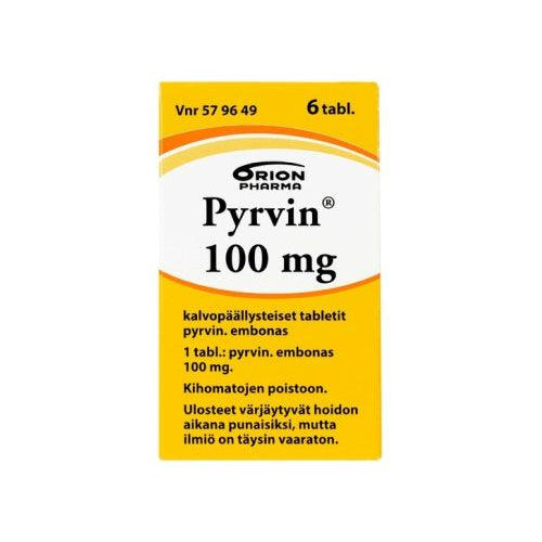 Pyrvin 100 Mg Tabl, Kalvopääll - Apteekki 360 Helsinki - Verkkoapteekki