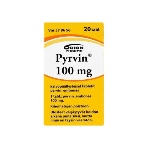 Pyrvin 100 Mg Tabl, Kalvopääll - Apteekki 360 Helsinki - Verkkoapteekki