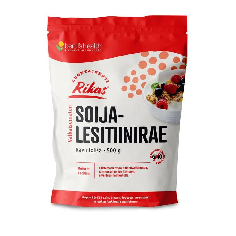 Rikas Soijalesitiinirae - luontainen, valkaisematon ravintoaine edistämään rasva-aineenvaihduntaa