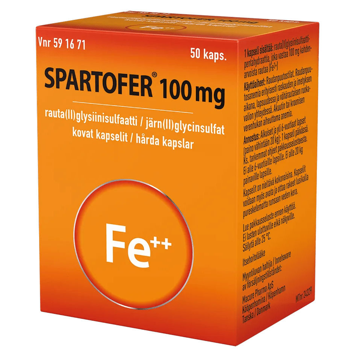 Spartofer 100 Mg Kaps, Kova - Apteekki 360 Helsinki - Verkkoapteekki