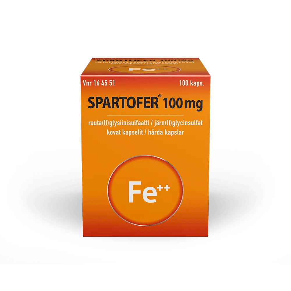 Spartofer 100 Mg Kaps, Kova - Apteekki 360 Helsinki - Verkkoapteekki