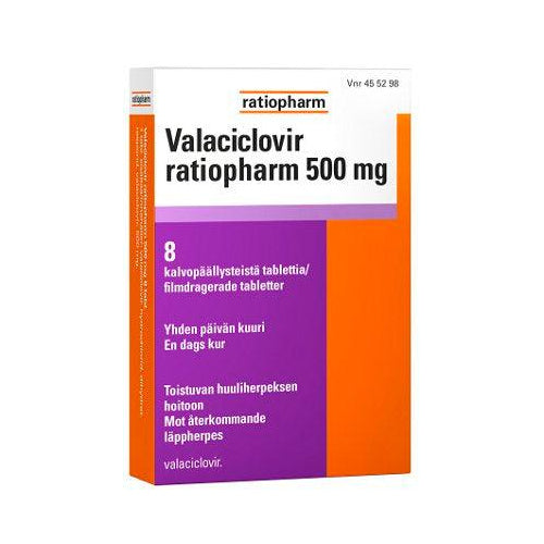 Valaciclovir Ratiopharm 500 Mg Tabl, Kalvopääll - Apteekki 360 Helsinki - Verkkoapteekki