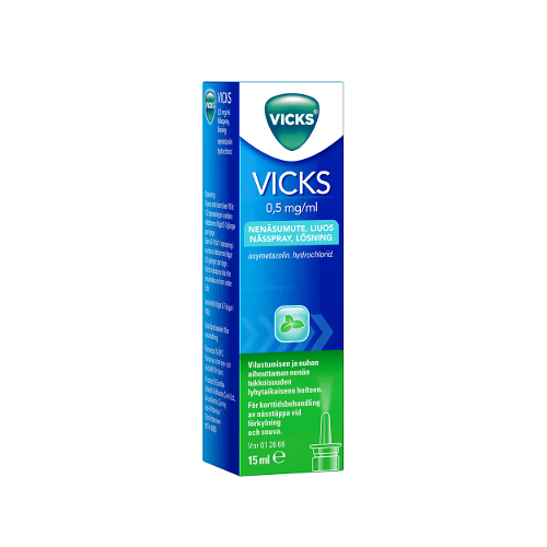 Vicks 0,5 Mg/Ml Nenäsumute, Liuos - Apteekki 360 Helsinki - Verkkoapteekki