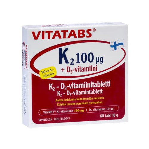 Vitatabs K2 100 Mikrog + D3 - Apteekki 360 Helsinki - Verkkoapteekki